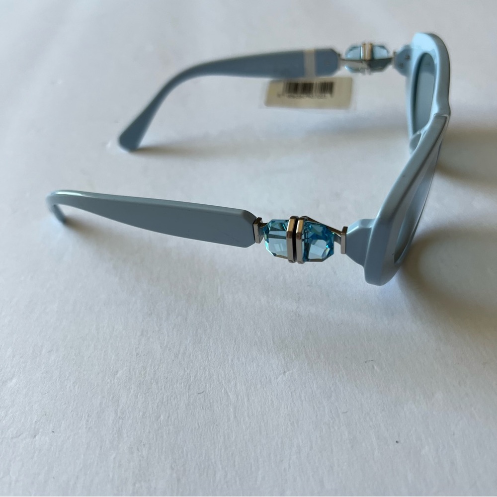 SWAROVSKI BLUE OVAL SUNGLASSES WITH CRYSTAL ACCENTS SK6002 NWT WITH CASE